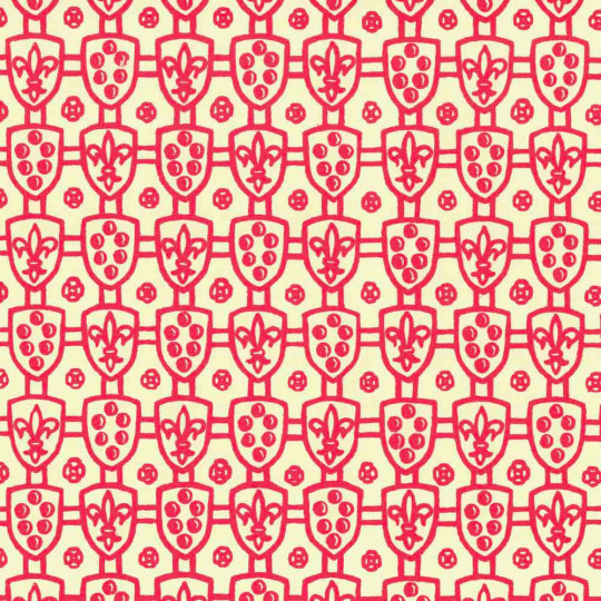 Red Renaissance Crests Print Italian Paper ~ Carta Varese Italy